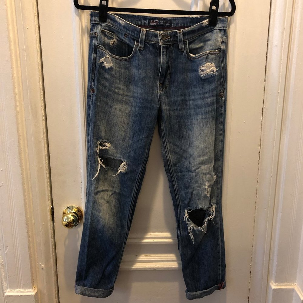 Zara Ripped Boyfriend Jeans